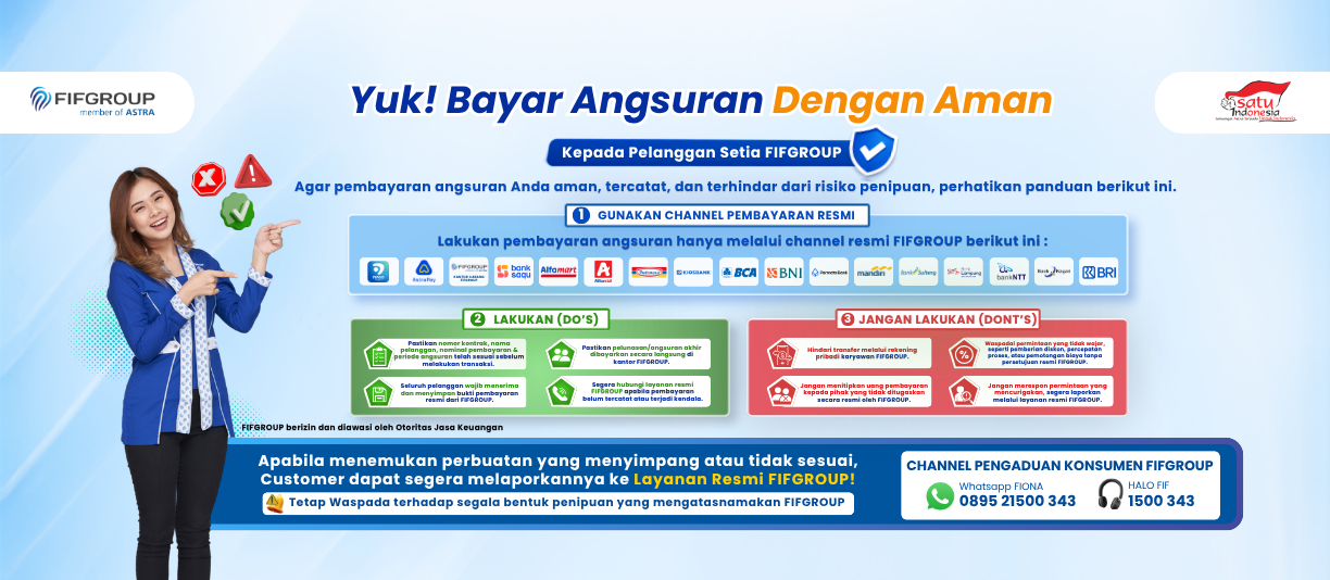 Yuk, Bayar Angsuran dengan Aman melalui Channel Resmi FIFGROUP